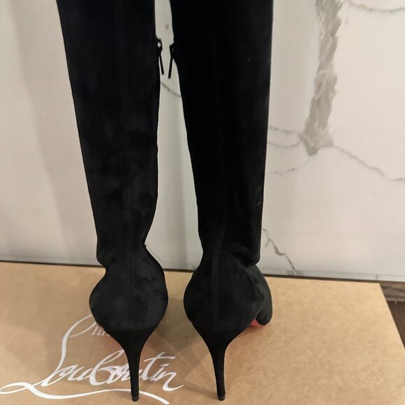 Christian Louboutin KATE BOTTA ALTA 85 Suede Over Knee Thigh High Boots - Picture 8 of 15